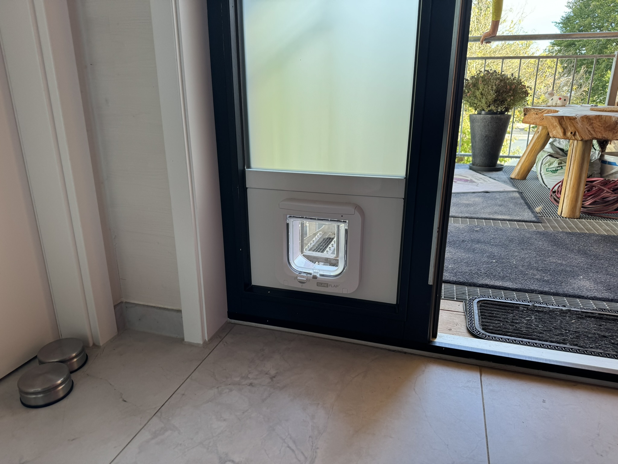 katzenklappe in Glasstür